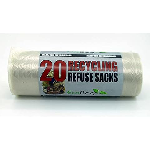 Eco Bag 20 Clear Recycling Bags 100L 88 Gauge, 736mm x 965mm, 232 Cover