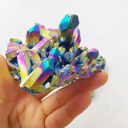 Mineral de Cuarzo de bismuto y Titanio con Aura arcoíris Natural de 30 g