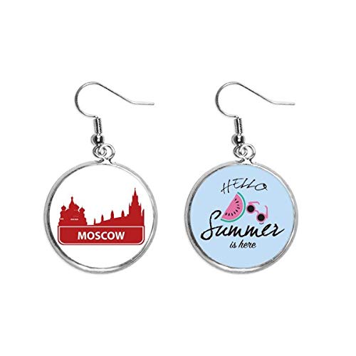 Pendientes de sandía de Rusia rojo patrón un regalo de verano ideal