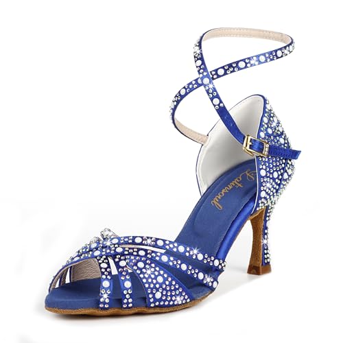 Image of Latinsoul Y205-36 Women's Crystal Rhinestone Latin Dance High Heel Shoes - Stylish Adjustable Strap Design Comfortable Dance Shoes