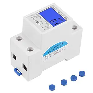 KTM Healthcare Power Energy Meter, 5-32A 230V 50Hz LCD Backlight Single Phase Energy Meter Watt KWh Meter DIN Rail Mounting