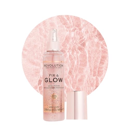 Makeup Revolution Fix & Glow Fixing Spray, Illuminating & Hydrating, Vegan & Cruelty-Free, 3.38 Fl Oz