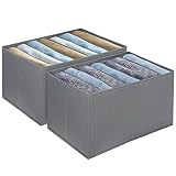 2 Stück Kleiderschrank Organizer, Jeans Fach Aufbewahrungsbox Kleidung Organizer, Schubladen Ordnungssystem, Kleideraufbewahrung Box Für Jeans/Hosen/Frühlings- und Herbsthosen
