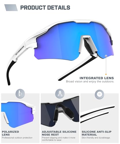 Image of Sport Polarized Sunglasses for Men and Women, Stylish and Lightweight Cycling Sunglasses with UV400 Protection