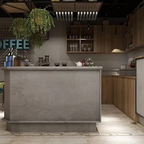 3Yecao DARKER GREY BLACK WALLPAPER 16 Inch×118 Inch Dark Grey Black Concrete Wallpaper Peel And Stick 3D Matte Textured Thick Concrete Cement Contact Paper Vinyl Wrap Removable Diy Tile Wall Sticker thumb #8