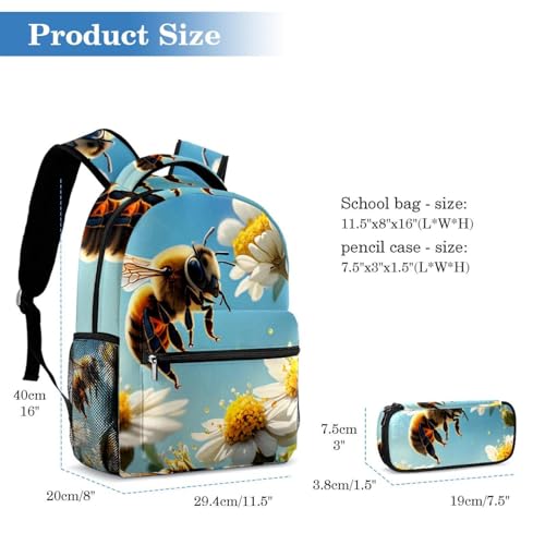 Sac à dos avec trousse à crayons multicolore pour filles et garçons