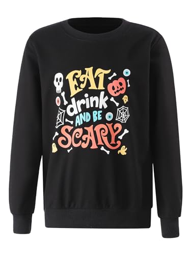 Halloween Sweatershirt for Children Pumpkin Printed Pullover Sweater Long Sleeve Fall Clothes