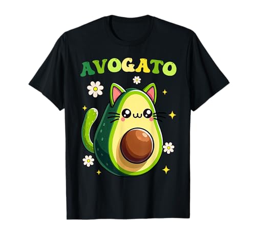 Avogato Cinco De Mayo Groovy Meow Cat Avocado Funny Cinco De T-Shirt