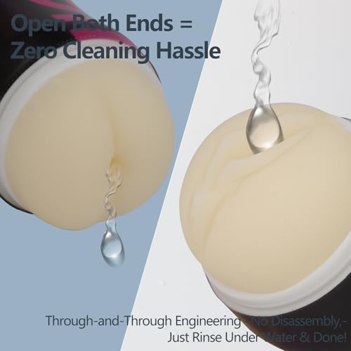 Image of 2-in-1 Dual-Ended Male Masturbator，Masturbation Cup, Male masterburbater，Penis Stroker, Pussy Sex, Oral Sex,Anal Sex 3 Mode Male Sex Toys (Purple)