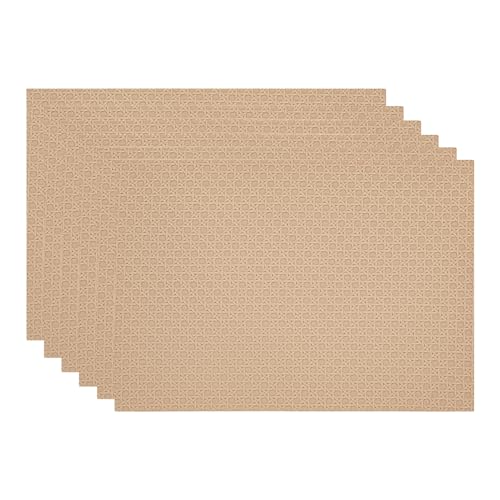 Set de table rectangulaire lavable plastique kaki lot de 6 dessous de table - 2