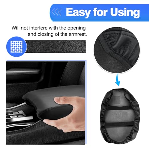 Image of Autorder Center Console Cover for 2023-2025 2026 Honda Pilot /2024-2026 Ridgeline Passport Accessories Armrest Cover Anti-Scratch Middle Console Pad Leather Armrest Protector