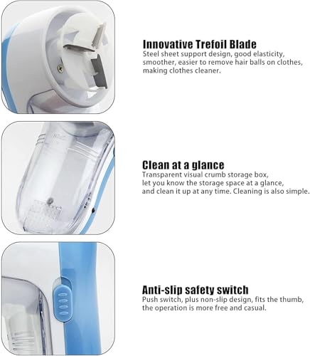 COSHAL® Fabric Shaver Lint Remover Fluff Remover Quickly Remove Bobbles for Clothes and Easily removes Hair Fluff Lint Bobbles from Clothes Lightweight Portable Battery Operated (Blue) - Image 6