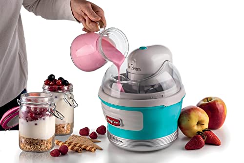 Ariete 643 Eismaschine Party Time, Eismaschine, 12 W, Fassungsvermögen 1,5 L, Herausnehmbarer Korb mit doppelter Isolierung, Zubereitungszeit 30 Minuten, Deckel zum Hinzufügen von Zutaten, Himmelblau – Bild 4
