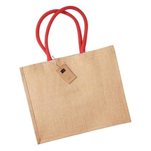 Image of Westford Mill W407 Classic Jute Shopper Bag - Eco-Friendly & Stylish