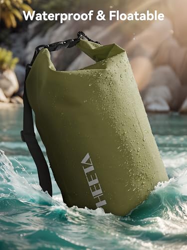 Image of HEETA Waterproof Dry Bag for Women Men, 5L /10L /20L /30L /40L Roll Top Lightweight Dry Storage Bag Backpack with Emergency Whistle for Travel, Kayaking, Boating, Camping, Beach, Cruise Ship Essentials