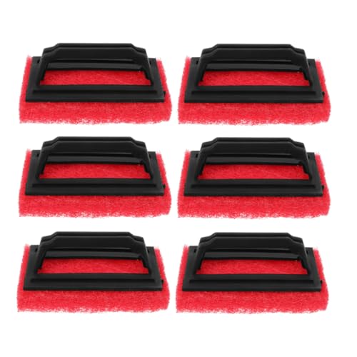 ARTSEWPLY Cepillo Removedor de Tinta para Serigrafía Mango 6 Piezas Color Rojo Estropajo para Impresión Limpieza Eficaz de Pantallas y Accesorios para Serigrafía