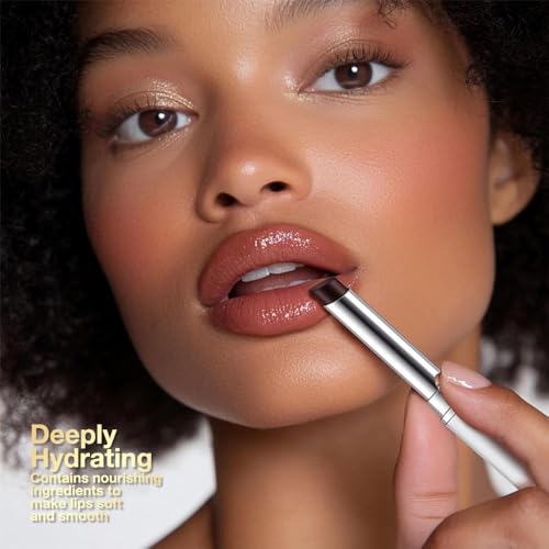 Image of Nude Brown Honey Tinted Lip Stain Lip Balm Lip Gloss Lipstick, Sheer Hydrating Lip Stains Tint, Moisturizing Lip Color for All Skin Tones, Nourishing Lip Balm with a Hint of Natural Black Cherry Tint