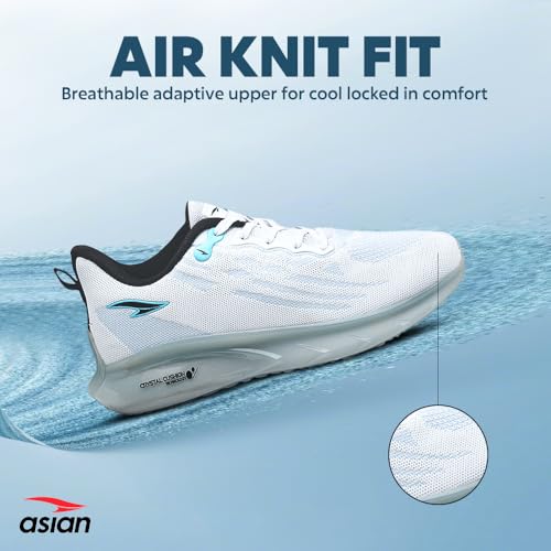 Image of ASIAN Men POWERPLAY-06 Running and Casual wear Running Shoes with Laces, Lightweight and Comfortable Shoes with Upper mesh Fabric and Crystal Cushion Technology for Men & Boys