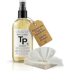Bella B Bee Clean Toilet Paper Spray | Wet Wipe Alternative | Made with Natural & Organic Ingredients | Toilet Paper Moistener with Soothing Witch Hazel | Safe for All Ages | No Artificial Fragrance