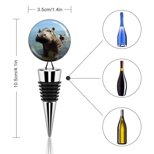 Bouchon de vin hippopotame original, un cadeau idéal pour convives