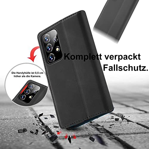 Giyer für Samsung Galaxy A53 5G Hülle mit Schutzfolie, Handyhülle Galaxy A53 5G Standfunktion Kartenfach Wallet Premium Leder Schutzhülle… – Ansicht 2