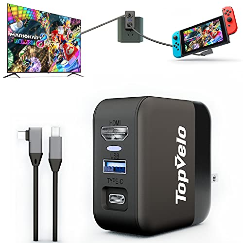 Switch Dock Charger Adapter for OLED Nintendo Switch, Portable Replacement Switch Dock for Original Dock Set, HDMI AC Adapter with USB 3.0 Port, Switch TV Docking Station with Type-C Power Cord