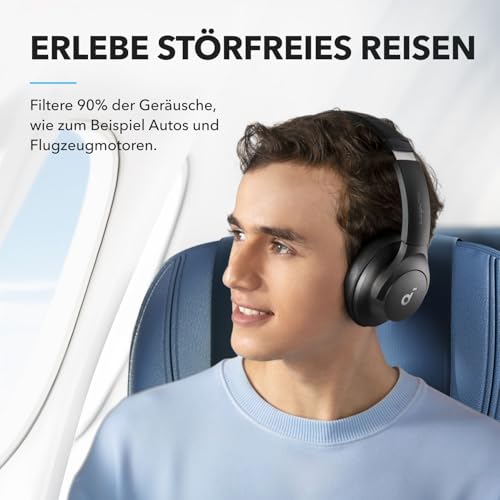 soundcore by Anker Q20i kabelloser Bluetooth Over-Ear-Kopfhörer mit Hybrid Active Noise Cancelling, 40h Spielzeit im ANC-Modus, Hi-Res Audio, tiefer Bass, Personalisierung per App(Schwarz) – Bild 3