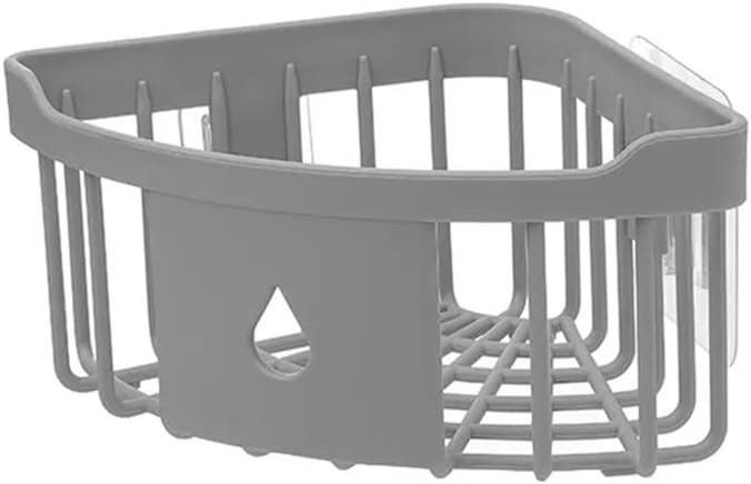 Corner Storage Rack Kitchen Organizer Shelf Sink Sponge Brush Holder Bathroom Toiletries(Dark Gray)