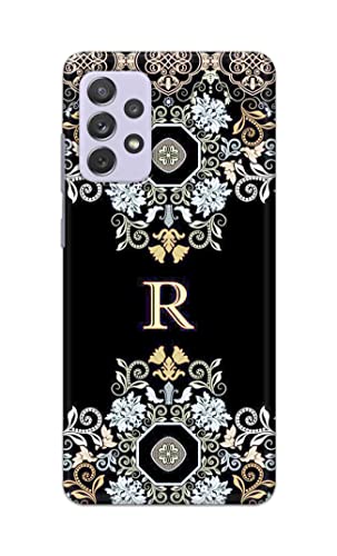 Image of PRINTFIDAA Name II Initial II Letter Floral Pattern Alphabet R Printed Designer Hard Back Case Cover for Samsung Galaxy A72 -(UO) MVN1007