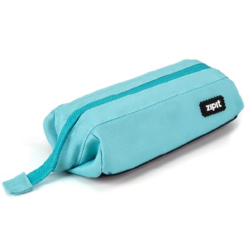 Image of ZIPIT: Lenny Pencil Case - Light Teal - Large Storage Capacity Zipper Pouch, Makeup-Stationery Bag, School-Travel, Washable Polyester, Kid-Teen-Adult
