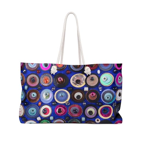 Weekender Bag Vibrant Circular Mosaic Patterns in Bold Colors and Abstract Design