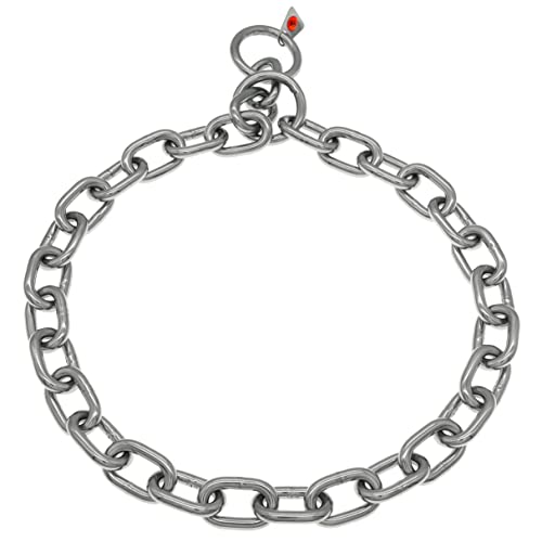 Herm Sprenger Extra Strong 5.0 mm Stainless Steel Fur Saver Dog Collar with Medium Links Professional Training Collar for Medium Large Dogs No-Pull Correction Slip Chain Made in Germany (20in (52cm))