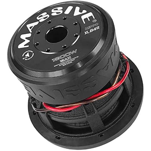 Massive Audio HIPPOXL84R - 8 Inch Car Audio Subwoofer, High Performance Subwoofer for Cars, Trucks, Jeeps - 8" Subwoofer 900 Watt RMS, 1800w MAX Dual 4 Ohm, 2.5 Inch Voice Coil. Sold Individually Cover