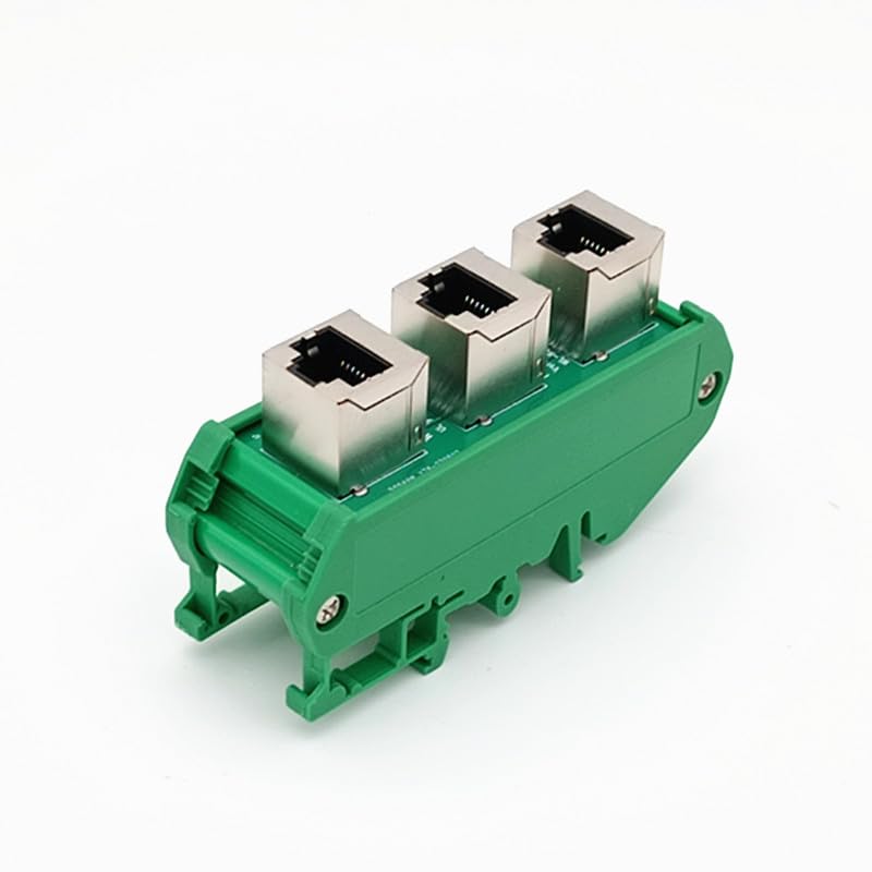 RJ50 10P10C Vertical Jack 4-Way Buss Board DIN Rail Mount Interface Module