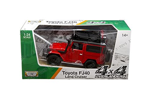 Motormax Toyota FJ40 Land Cruiser Red 4x4 Overlanders Series 1/24 Diecast Model Car 79137Rd, Multicolor