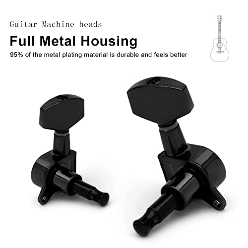 image for SAPHUE 6 Pieces 3L3R Guitar tuner pegs,Big Square Sealed guitar tuning