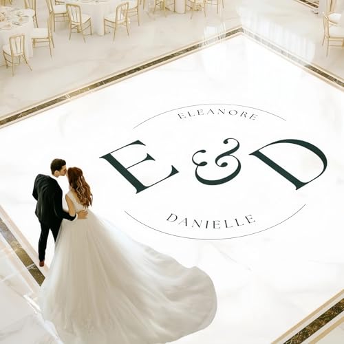 Personalized Vinyl Decal for Wedding Dance Floor, Custom Initials Dance Floor Sticker, Removable Sticker DIY Decals for Party Decor(200cm)