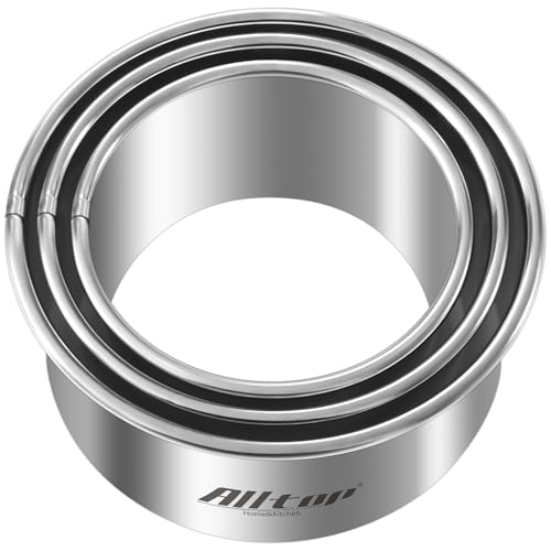 ALLTOP Circle Biscuit Cutter Set –Stainless Steel Baking Supplies for Effortless Round Cookie Shaping, Pastry & Fondant Tool Creation–Precise Cut Kitchen Utensil for Sandwich, Scone, Donut -3PC Round