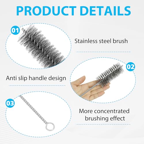 Annlpoy Ofenrohrbürste Ø 40 mm für schwierige Ecken kaminbürste rohrbürste, Universal Kaminreiniger für schwierige Ecken, Stahldraht Besen, 30 cm Gesamtlänge, für Kaminofen, Pelletofen und Holzofen