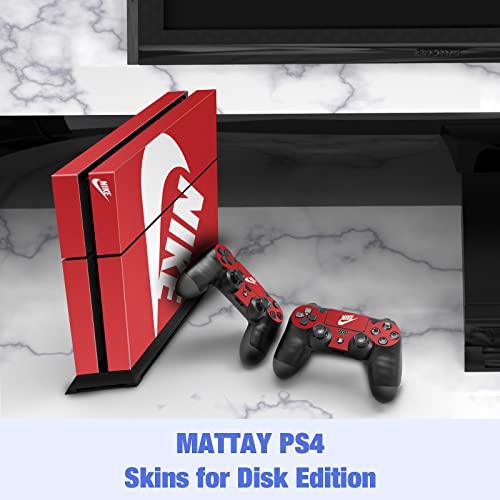 Ps4 Skin Console And Controllers, Vinyl Skin For Playstation 4 Console And Controllers, Ps4 Sticker Decal Cover For Whole Body - Red Shoebox #TOP5