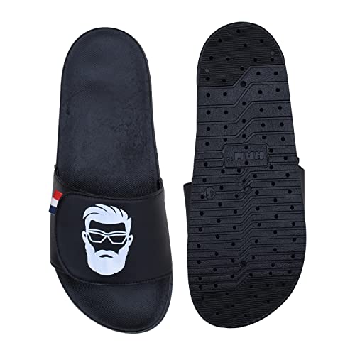 Image of PERY-PAO Mens Comfort Sliders Grey, Sky Blue, Black, White, peach, Neon Green, Olive Green Boys Flip-Flops