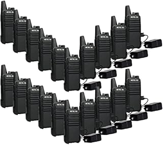 Retevis RT22 Walkie Talkies Mini, Rechargeable Two Way Radio Long Range, 2 Way Radio Small, Portable VOX, for Business Commercial Work School Church Restaurant (20 Pack,Black)