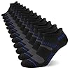 COOPLUS Calcetines tobilleros para hombre, atléticos, acolchados, transpirables, de corte bajo, con soporte de arco, 6 pares
