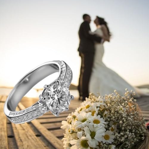 KECHO 10K/14K/18K Gold IGI Certified Personalized Round Cut Ring Lab Grown Diamond Cut in Silver, Gold, White Gold 1-3 Carat D Color-VVS Clarity for Women4