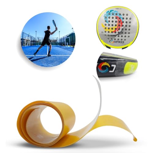 Protetor de Cabeça Raquete Padel e Beach Tennis - Fita Silicone Transparente Antichoque (50x4cm) Discreto - Proteção Invisível contra Arranhões e Impactos - Leve (10g) e Autocolante