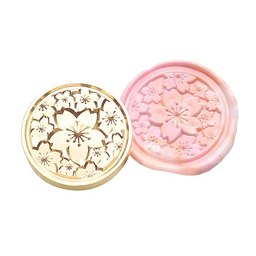 WXVOVXW シーリングスタンプ ヘッド シーリングワックス ヘッド ヘッドのみ 花 ワックスシールスタンプ 手芸用品 交換真鍮銅頭 誕生日の封筒の装飾 様々なスタイルに対応 復古風 結婚式 告白 洋式 招待状 DIY用 手芸用品 (桜の花)
