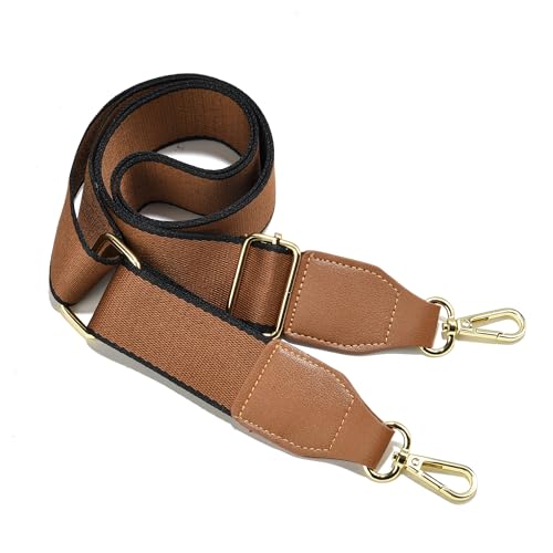 Image of Purse Strap Wide Replacement Crossbody Bag Straps, 1.5 inch Canvas Handbag Shoulder Strap, Adjustable Tote Belt(Gold Hardware