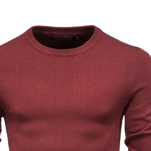 JEKE-DG Men's Lightweight Basic Knitted Pullover Fashion Stretch Solid Sweater Crew Neck Casual Warm Sweaters4