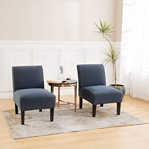 Jian Ya Na Water-Proof Armless Accent Chair Cover, Large Size Accent Chair Slipcover Stretch Living Room Chair Cover Universal Thin Fabric Removable Washable For Living Room Bedroom Hotel (Grey Blue) #TOP6