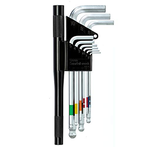 WISE TOOLs, SB-1000 Ball-Point Hex Key Wrench (SEMI-long)(Set items: 1.5, 2.0, 2.5, 3.0, 4.0, 5.0, 6.0, 8.0, 10.0mm)